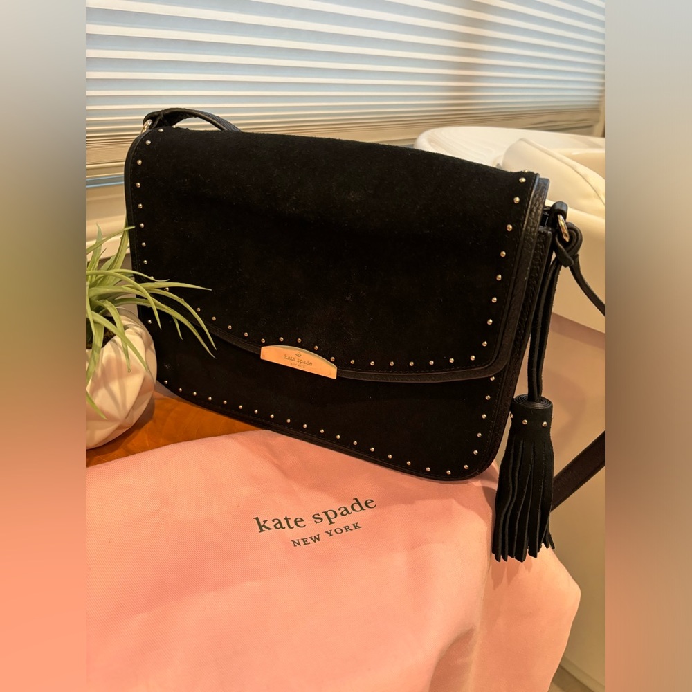 Kate Spade Black Suede and Leather purse